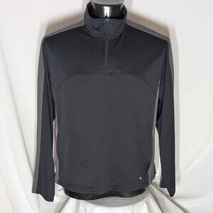 Tek Gear Men's 1/4 Zip Pullover Sweater Lightweight Activewear Large Black